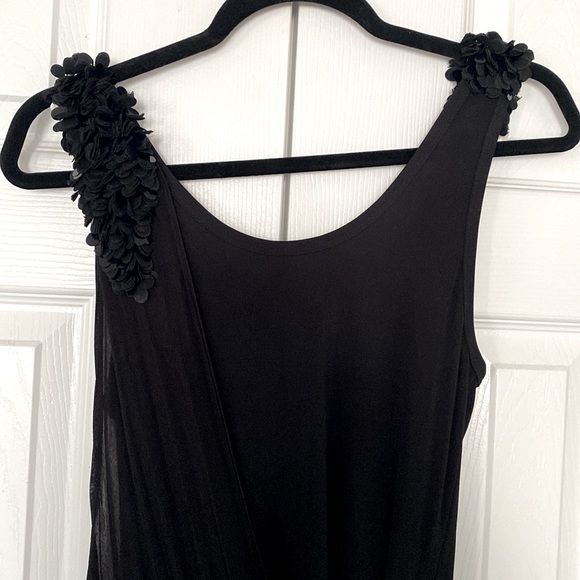Alice + Olivia black sequin dress drape gorgeous detail size XS - Picture 3 of 4
